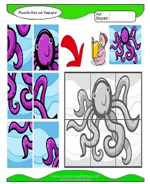 okul öncesi çocuklar için Puzzle çalışma sayfaları